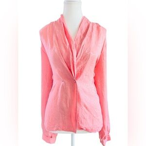 Anna and Frank 100% Silk Pink Drape Blouse - Size M